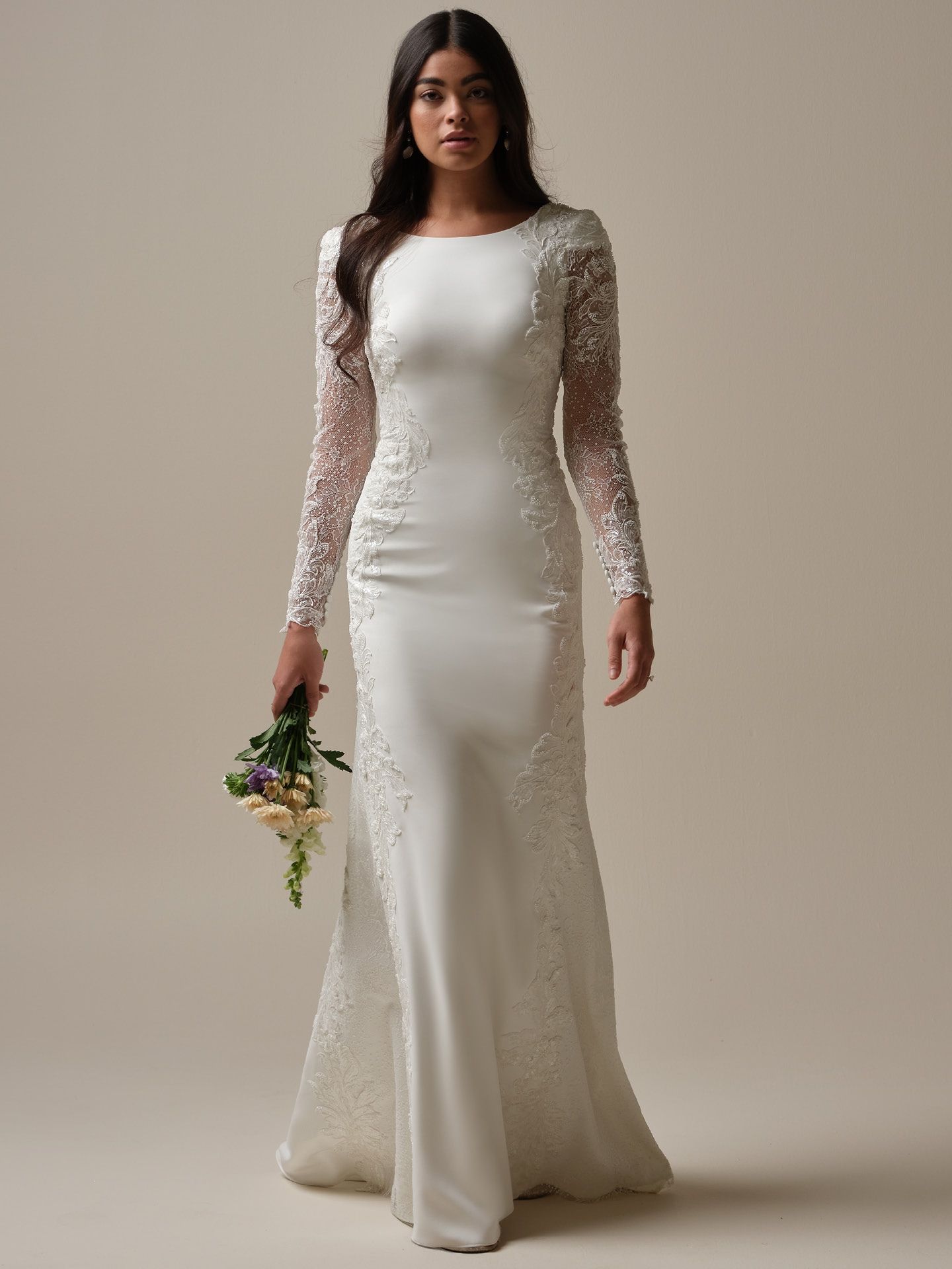 Maggie Sottero Bruidsjurken Trouwjurken Taft En Tule Navi Leigh Fit And Flare Wedding Dress 3