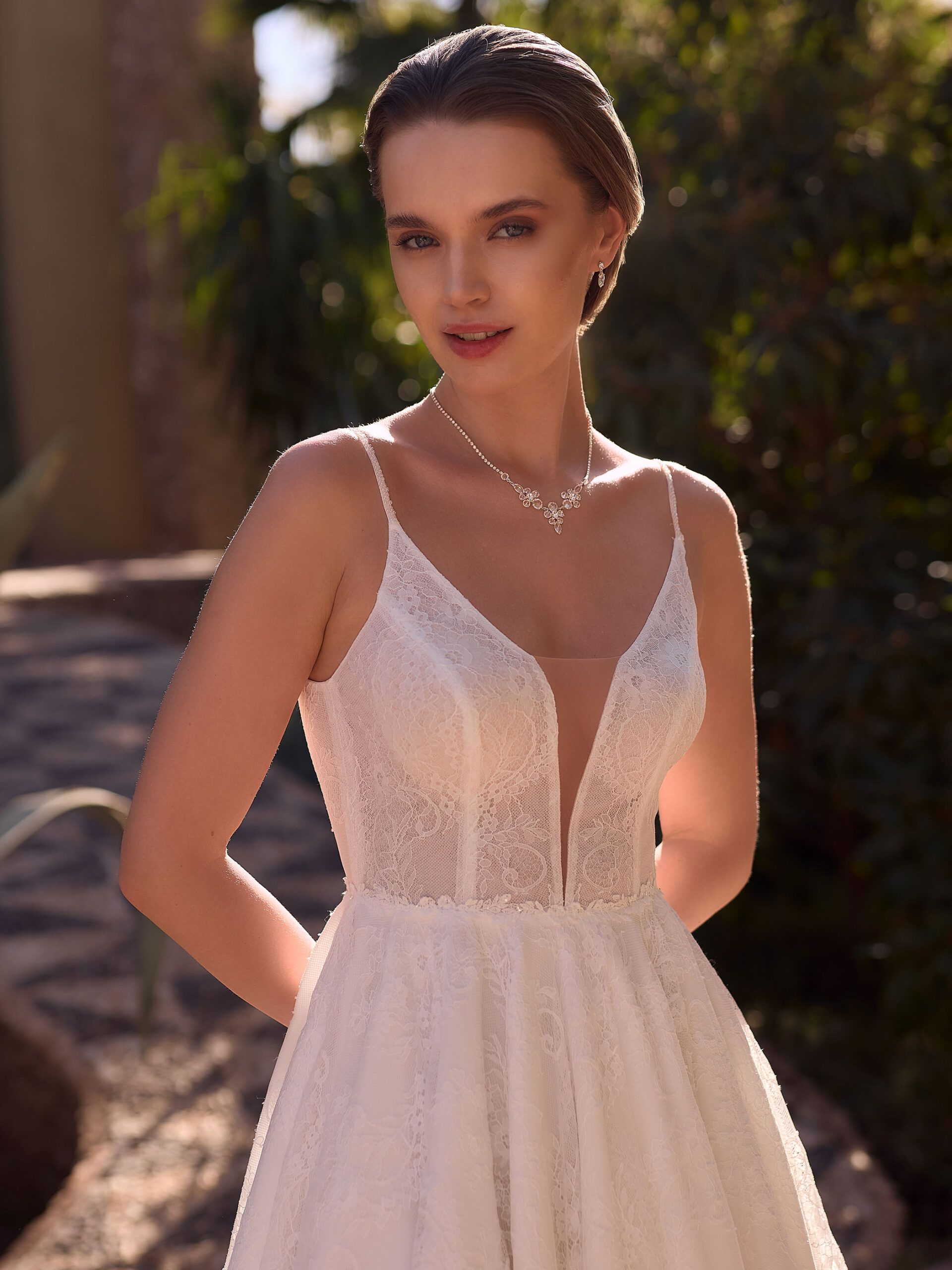 Taft En Tule Korte Trouwjurk Kant Party Dress Bruidsjurk Kort2