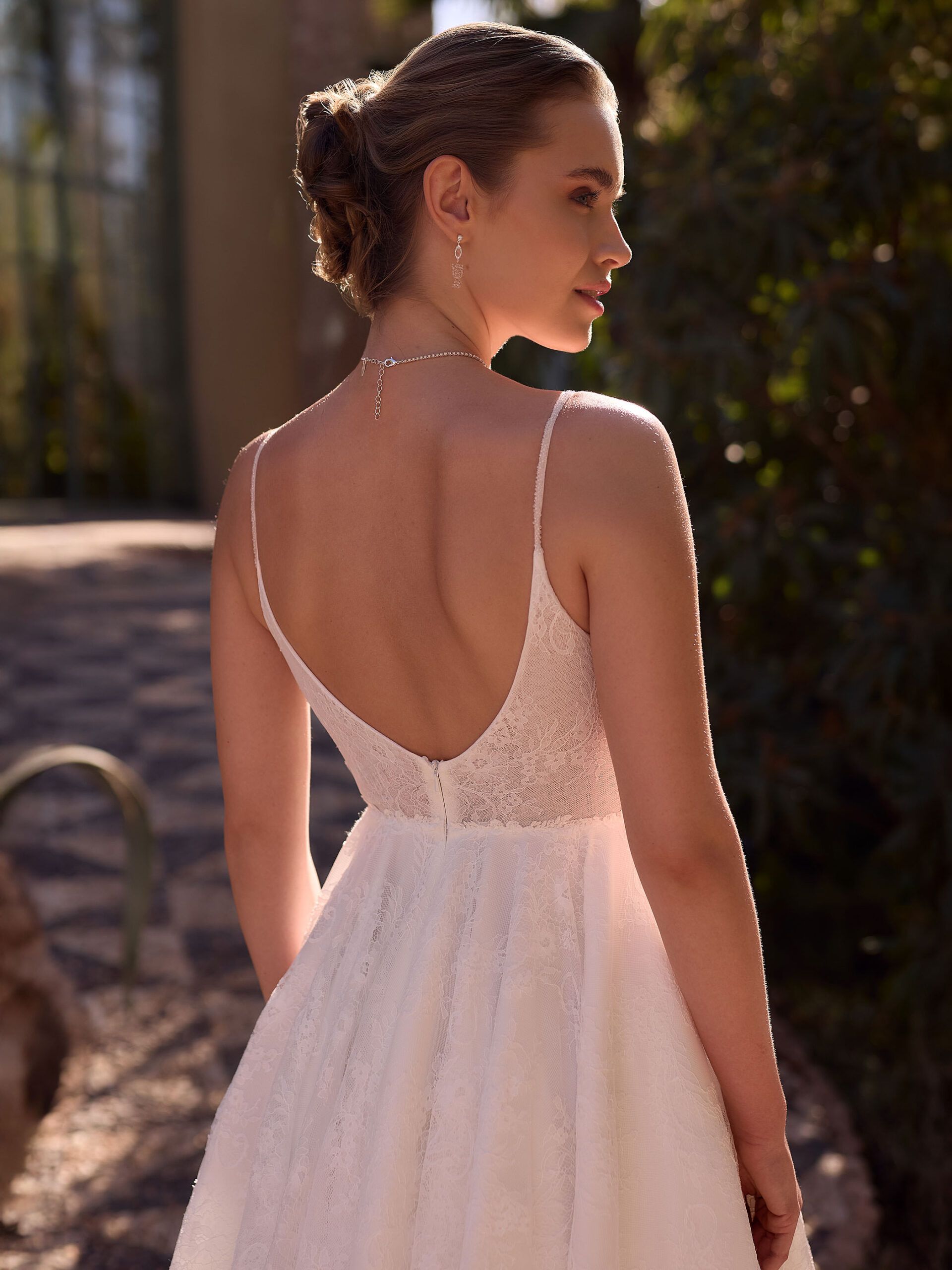 Taft En Tule Korte Trouwjurk Kant Party Dress Bruidsjurk Kort4