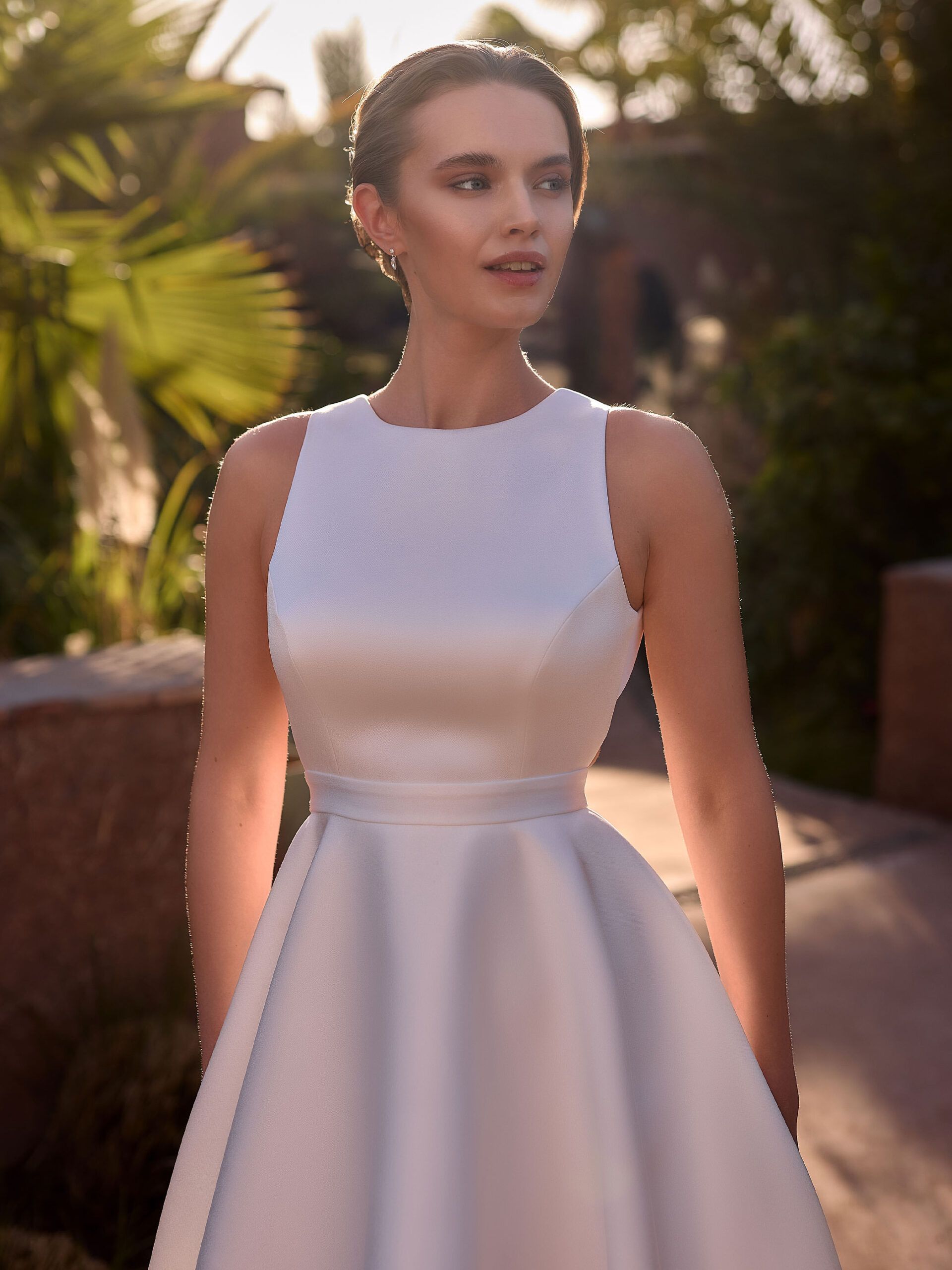 Taft En Tule Korte Trouwjurk Party Dress Bruidsjurk Kort2